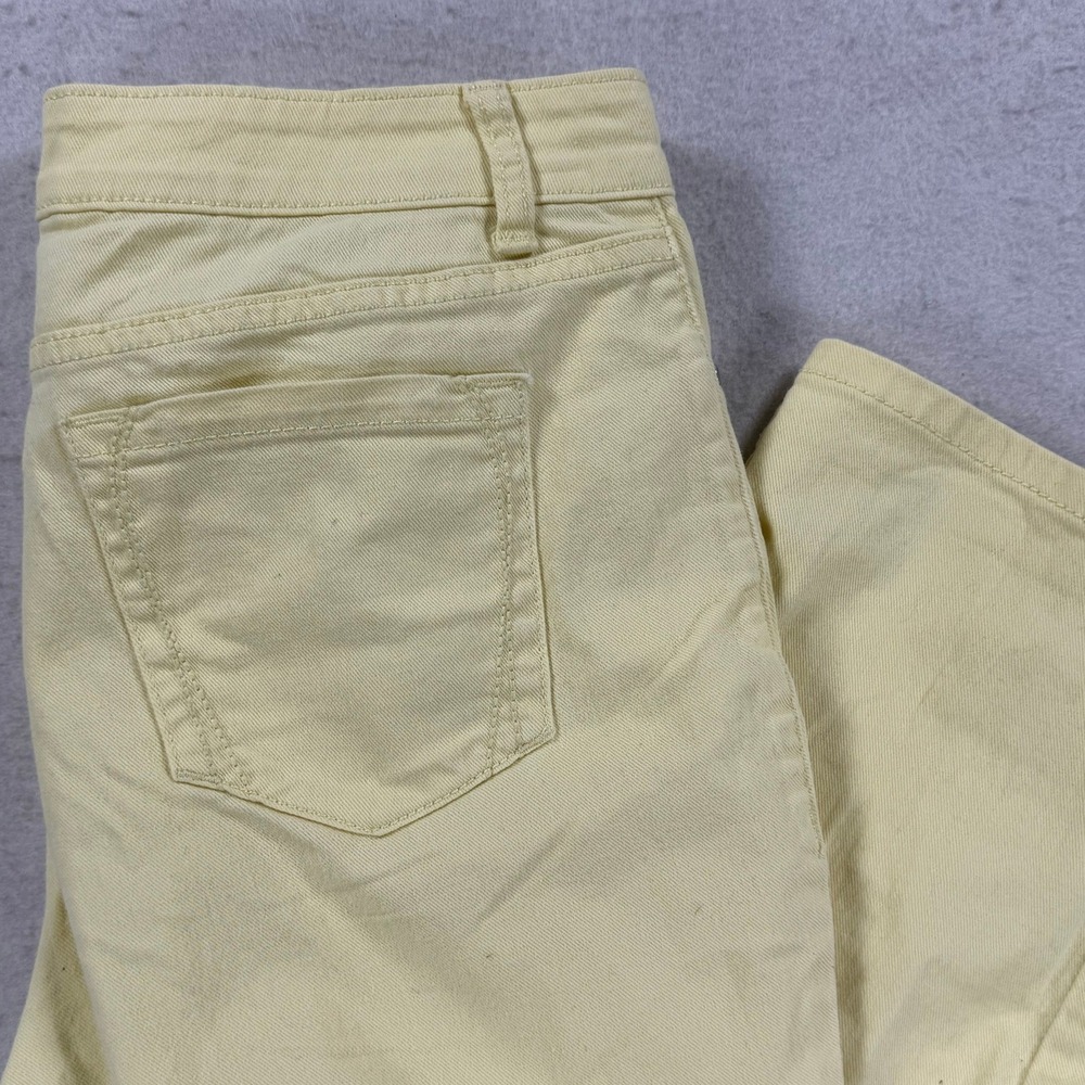 Croft & Barrow Classic Fit Yellow Cropped Capri Pants Womens 12 Stretch Denim